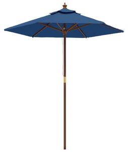 Ombrellone da Giardino con Palo in Legno Azzurro 196x231 cm
