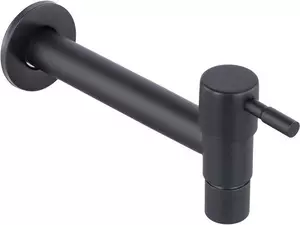 Rubinetto da esterno per bagno, montaggio a parete, rubinetto da balcone in acciaio inossidabile, rubinetto da cucina, nero, testa da 1 pollice