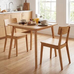 Costway Tavolo da pranzo quadrato in bambù per 2-4 persone in legno 70 cm, Tavolino per sala da pranzo soggiorno e appartamento Naturale