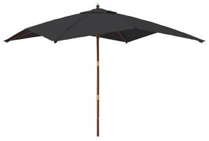 Ombrellone da Giardino con Palo in Legno Nero 300x300x273 cm