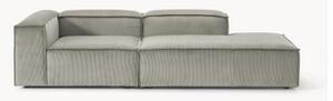 Chaise longue componibile in velluto a coste Lennon