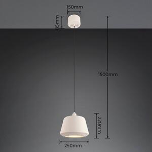 Reality Leuchten Lampada a sospensione Mirea, dimmerabile, Crema / Ambra, Soggiorno / Sala da pranzo, Ceramica, Mediterraneo, Lampada a sospensione