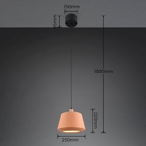 Reality Leuchten Lampada a sospensione Mirea, dimmerabile, Terracotta, Soggiorno / Sala da pranzo, Ceramica, Mediterraneo, Lampada a sospensione