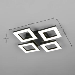 Reality Leuchten Plafoniera soffitto Cemi, Nero, Cucina, Plastica, Moderno, Plafoniera