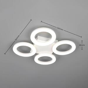 Reality Leuchten Plafoniera soffitto Cemi, Bianco / Opale, Cucina, Plastica, Moderno, Plafoniera