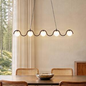 Lampada a sospensione in vetro Sinus 5 EMIBIG LIGHTING, dimmerabile, Nero, Soggiorno / Sala da pranzo, Vetro, Moderno, Lampada a sospensione