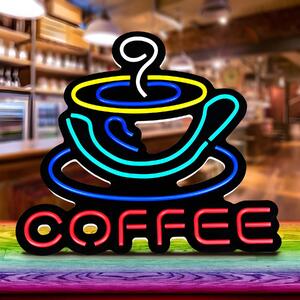 Luce LED NEON, lampada a sospensione decorativa, color caffè, circa 38 x 38 x 1,6 cm