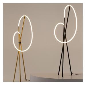 CROCHET LAMPADA DA TERRA A LED 36W NERA O OTTONE H160 CM LUCE 3000K DIMMERABILE DESIGN MODERNO