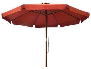 Ombrellone da Esterni con Palo in Legno 330 cm Terracotta