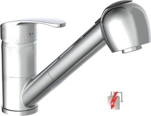 Miscelatore da cucina SCHÜTTE DIZIANI con spruzzo per stoviglie, miscelatore da cucina a bassa pressione, rubinetto da cucina orientabile, miscelatore da cucina