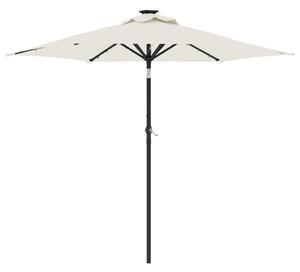 Ombrellone Giardino con LED Palo Acciaio Bianco 225x225x212 cm