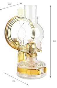 Brilagi - Lampada a petrolio con specchio MERLIN oro lucido