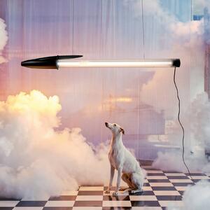 SELETTI Lampada LED a sospensione BIC, nera, lunghezza 173 cm BIC, Nero, Soggiorno / Sala da pranzo, Plastica, Design, Lampada a sospensione