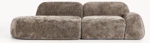 Chaise longue componibile 3 posti in teddy bouclé Wolke