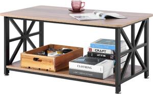Tavolino rettangolare con vano portaoggetti aperto - Tavolino moderno - Tavolino da salotto - Elegante tavolo da salotto
