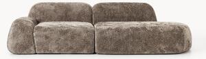 Chaise longue componibile 3 posti in teddy bouclé Wolke