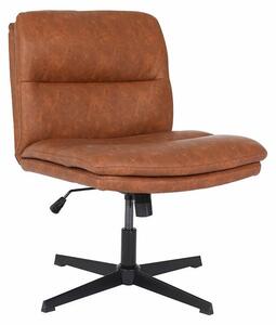 Home Deluxe Sedia girevole retrò LUYA - marrone/cognac | Sedia da scrivania regolabile in altezza dal design vintage