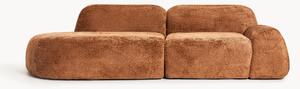 Chaise longue componibile 3 posti in teddy bouclé Wolke