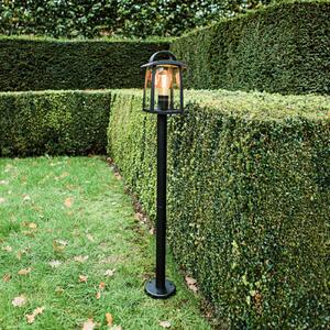 LUTEC Lampione KELSEY, nero, altezza 104 cm, metallo, IP44, E27 dimmerabile, Nero, Alluminio, Moderno