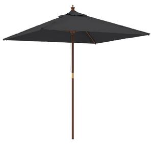 Ombrellone da Giardino con Palo in Legno Nero 198x198x231 cm
