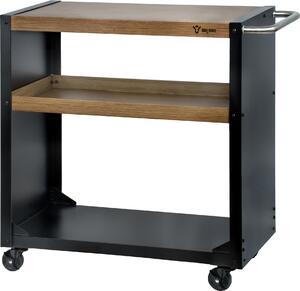 Carrello per barbecue BBQ-Toro 95 x 50 x 90 cm, nero, tavolo per barbecue con ampio piano di lavoro, tavolino laterale