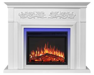 Caminetto elettrico ArtiFlame Monferrato AF24 bianco con illuminazione a LED