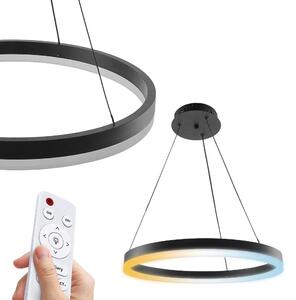 Lampada a sospensione a LED 70 W, 3CCT, 4900 lm, rotonda, nera, dimmerabile, con telecomando HARVEY HOROZ