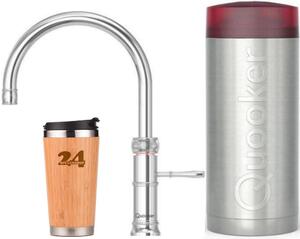 "QUOOKER CLASSIC FUSION Round COMBI+ B chrome & 100°C mixer tap (22+CFRCHR)" Miscelatore per lavello con funzione di acqua bollente a 100°C *Include termo tazza