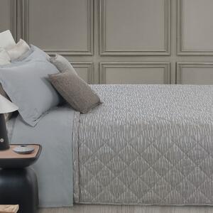 Copriletto Trapuntato In Raso Jacquard Tract Matrimoniale - 270X260 Trussardi Geometrico Grigio Caleffi