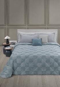 Copriletto Trapuntato In Raso Jacquard Rombhus Matrimoniale - 270X260 Trussardi Geometrico Avio Caleffi