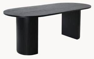 Tavolo ovale con finitura in legno di quercia Bianca, 200 x 90 cm