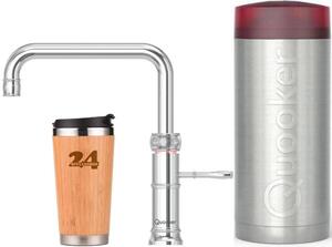 "QUOOKER CLASSIC FUSION Square COMBI B chrome & 100°C mixer tap (22CFSCHR)" Miscelatore per lavello con funzione di acqua bollente a 100°C *Include termo tazza