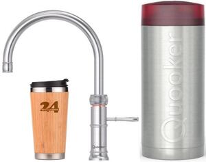 "Miscelatore QUOOKER CLASSIC FUSION Round COMBI B in acciaio inox & 100°C (22CFRRVS)" Miscelatore per lavello con funzione di acqua bollente a 100°C *Inclusa tazza termica