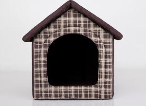 Cuscino per cani Cuccia per cani Letto per animali domestici Letto per gatti - Standard - 60 x 60 x 55 cm [Misura: R4] - Marrone a scacchiera