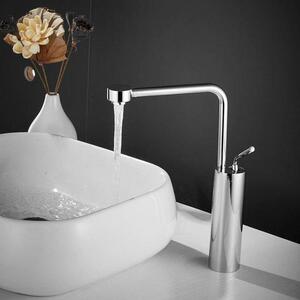Miscelatore monocomando da lavabo, modello alto, cromato, per montaggio monoforo, in ottone