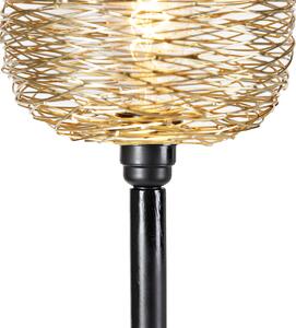 Lampada da terra di design nera con oro 20 cm - Sarella