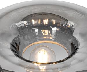 Lampada da tavolo Art Déco nera con vetro fumé - Ayesha