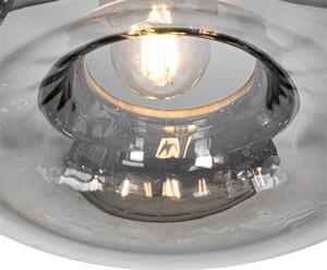Lampada da soffitto Art Déco nera con vetro fumé - Ayesha