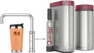 "QUOOKER CLASSIC FUSION SQUARE bocca fissa cromo COMBI+ B con CUBE2 (22+CFSCHRCUBE) Rubinetto per acqua bollente a 100°C con sistema di acqua potabile Incl. tazza termica