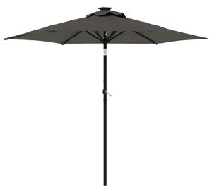 Ombrellone Giardino LED Palo Acciaio Antracite 225x225x212 cm