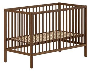 Lettino marrone in faggio massiccio con altezza regolabile 60x120 cm Dino – Vipack