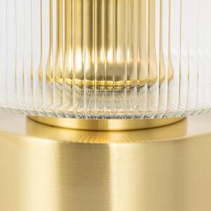 Lampada da tavolo Art Deco oro con vetro - Laura