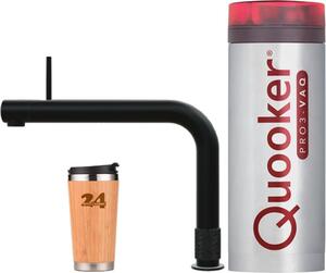 "Rubinetto QUOOKER FRONT VAQ PRO3 Black & 100°C (3FRONTBLK)" (2 pezzi) miscelatore per lavello con funzione di acqua bollente a 100°C *Inclusa tazza termica
