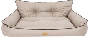 Cuccia per cani, lettino per animali domestici, lettino imbottito per cani, cuscino per cani, divano letto, materasso per cani, cuccia per animali, divano per cani, materasso - Joker imbottito - 132 x 106 cm [Taglia: XXXL] - Beige, lino ecologico