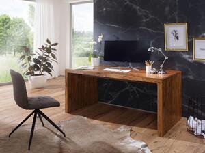 Wohnling design scrivania in legno massiccio di sheesham naturale 120 x 60 x 76 cm; WL1.381