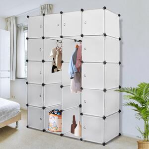 Hengda 20 scatole sistema di scaffalatura fai da te armadio armadio armadio armadio scaffale plug-in 142x37x180cm bianco
