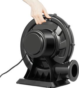 Ventilatore per articoli gonfiabili - Ventilatore industriale - Potenza 370 W - Interno/esterno - Motore in alluminio rivestito in rame - Per palloni pubblicitari - Nero