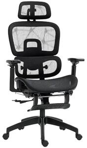 Sedia da ufficio ergonomica - Modello 921-819V00BK - Rivestimento in rete - Regolabile in altezza - Braccioli - Poggiatesta - Supporto lombare - Colore nero