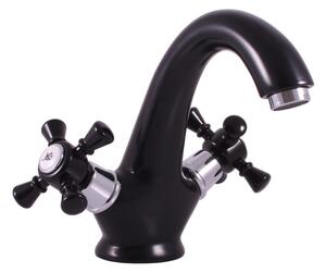 Slezák-RAV Miscelatore per lavabo Slezák RAV Morava Retro MK328CMATC Colore: nero opaco/cromo, Dimensione: 3/8''