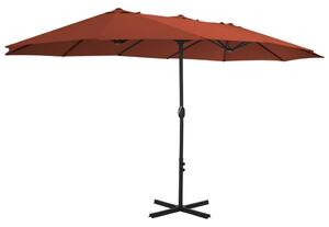 Ombrellone da Esterni Palo in Alluminio 460x270cm Terracotta